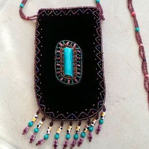 Beaded velvet purse